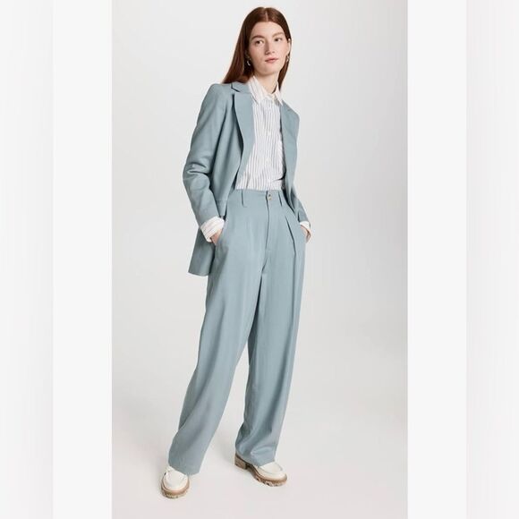 Madewell Pants - Madewell The Neale Straight Leg Trouser Pant in Drapeweave Pale Blue - Size 4